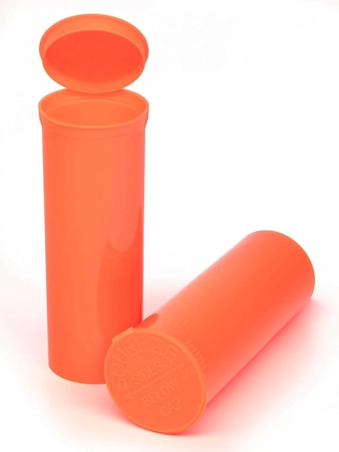 60 Dram Mango Child-Resistant Pop Top Plastic Containers – Airtight, Smell Proof, BPA-Free Vial Bottles for Pills, Travel & Small Item Storage (Pack of 8)