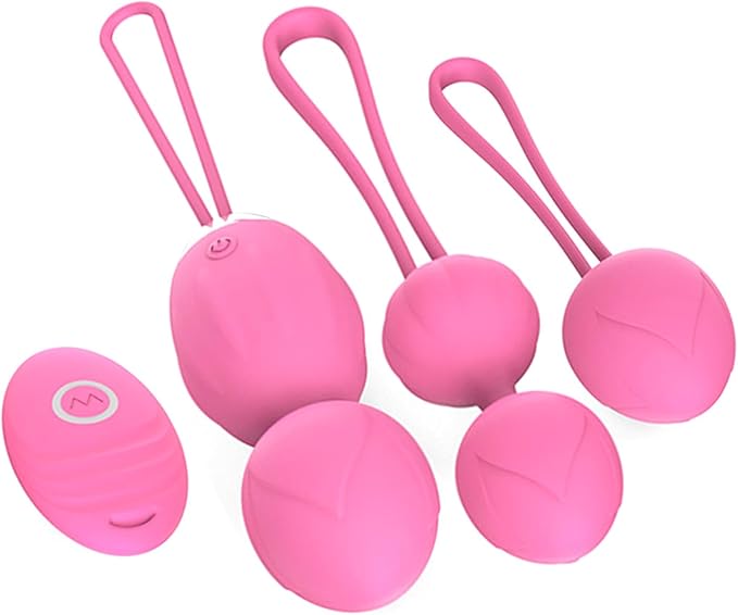 Kegel Exerciser, Kegel Weights Set for Female Pelvic Floor Exercises, Set of 3 Premiun Silicone Kegel Exercise Trainer Kit for Women: Beginers&Advance (Pink)