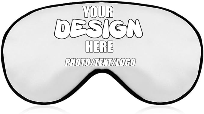 Personalized Eye Mask for Sleep, Custom Eye Masks for Adult Children Soft Breathable Lightweight, Design Your Own Sleep Masks Effectively Blocking Light,#White