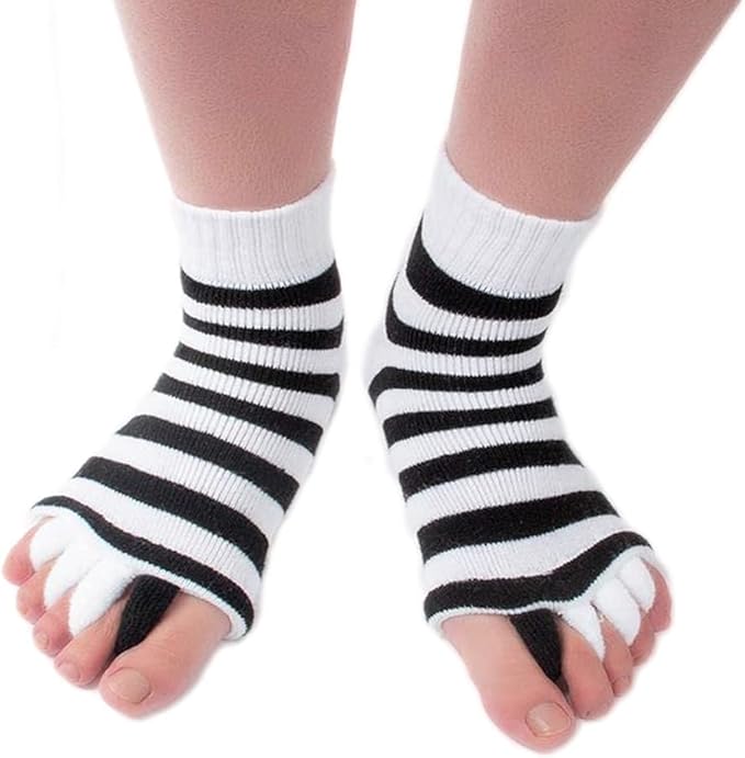 Women Toe Separator Socks Toeless Foot Alignment Socks for Yoga GYM Massage Pain Relief Improves Circulation Stretchy
