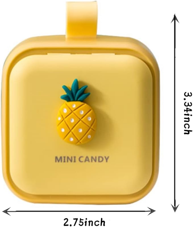 Pill Dispenser, Cute Design, Portable Dispensing Box, Sealed and Moisture-Proof, 2.75 * 3.34 Inches. (Yellow)