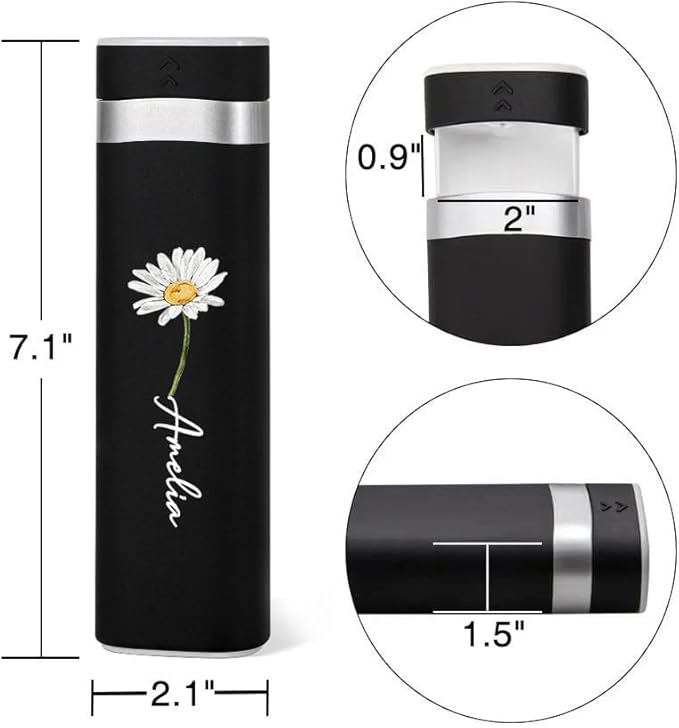 callie Personalized Weekly Pill Organizer - Custom Birth Flower & Name, 7 Day Pill Case Travel Medicine Organizer with Large Compartment for Supplements Pills Vitamins