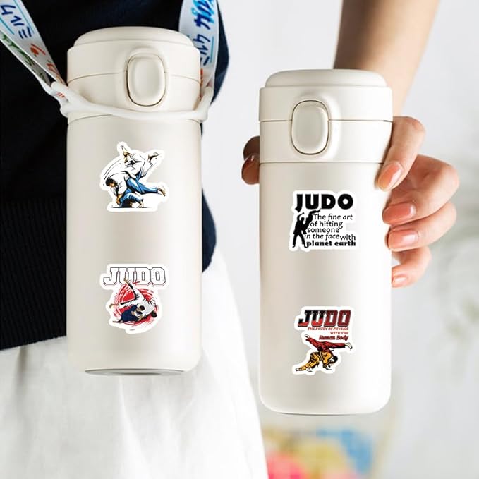 100pcs Judo Stickers,Waterproof Vinyl for Water Bottles Cups Laptops Tumblers Journaling Scrapbooking Bicycle Skateboard Luggage Decals (Judo)