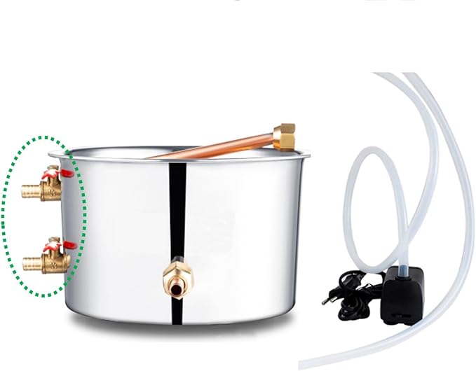 Distilling Kit Shine Still Home Brewing Distillery Kit 8 Gallon with Stainless Pot and Thumper Water Pump Copper Coil for Wine Making DIY Whisky Brandy Vodka