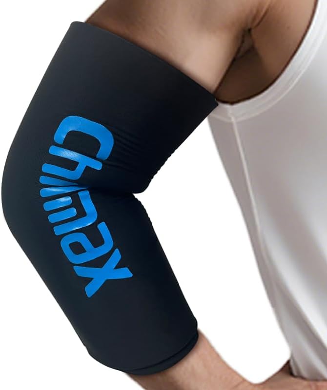 Elbow Ice Pack Wrap Compression Sleeve Pain Relief, Tennis Elbow & Golfers Arm Cold Hot Packs Brace,Reusable Gel Ice Sleeve for Knee Calf Ankle Thigh Injurie,Fits Left/Right (2XL-Large)