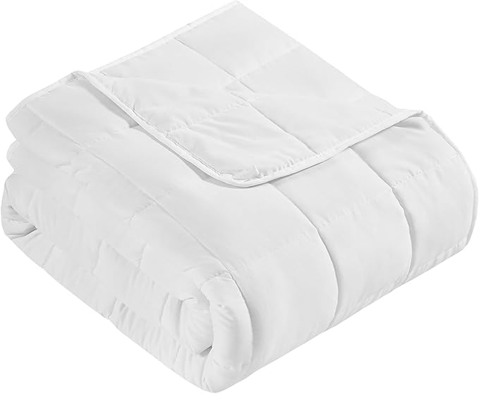 CuteKing Weighted Blanket for Adults: Weighted Blanket with Premium Glass Beads - Breathable Heavy Blanket for Comfort Sleep - Thick Blanket for Adult All Season (20lbs, 48"x72", White)