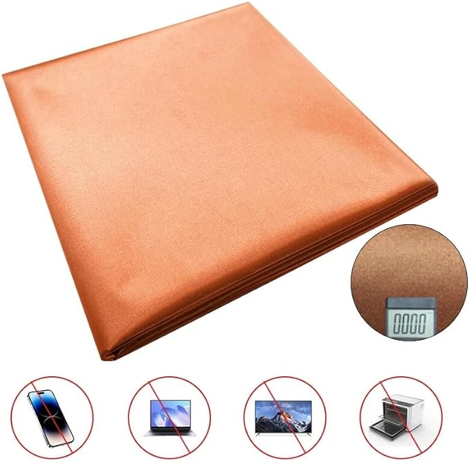 Amradield Copper Fabric Reduce Hamful Signals (WiFi, Cell, Bluetooth, etc) Golden Color 100M Healthy Living Safety Signal Barrier Fabric