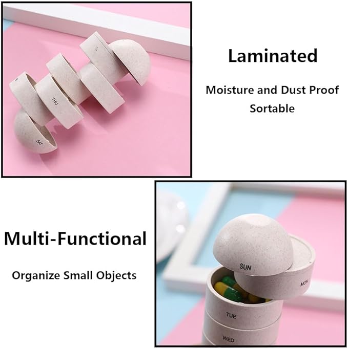 TopHomer Weekly Pill Organizer 1Times a Day, Daily Pill Box 7 Day, Large Travel Pill Case with 7Compartment to Hold Medicine, Vitamin and Supplement