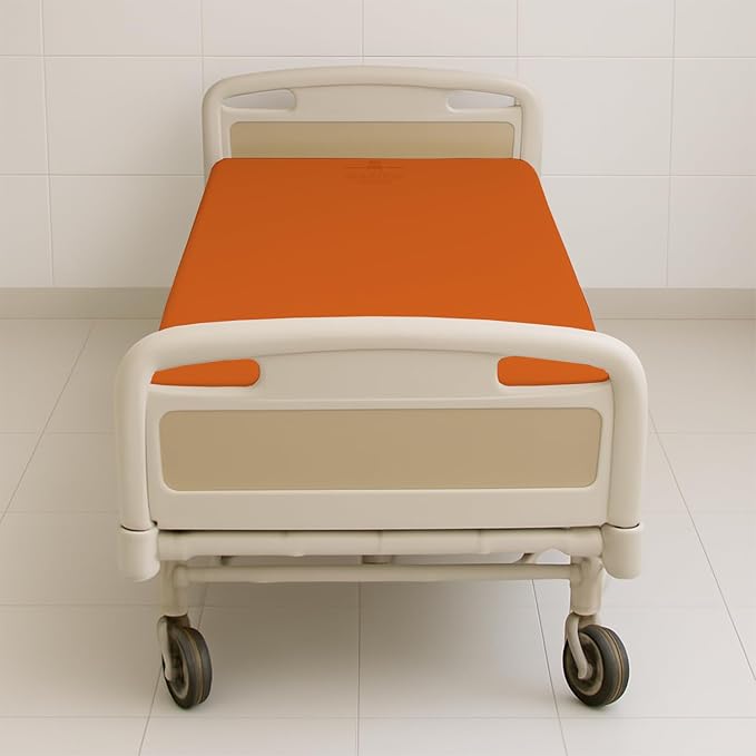 6 Pack Fitted Hospital Bed Sheets - Soft Microfiber Hospital Fitted Sheet - Hospital Bed Fitted Sheets (Orange, 36" x 84" x 12")