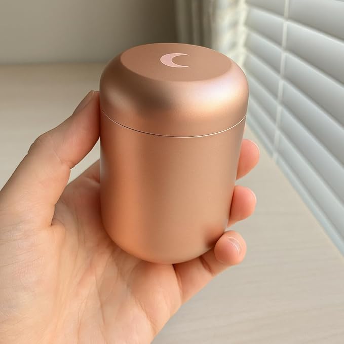 Brando Moon Metal Pill Container Airtight Storage Jar - 1.8 x 2.8” Pocket Size Portable Pill Box Case – Sturdy Storage Organizer for Coffee, Pills and other Small Components while Traveling