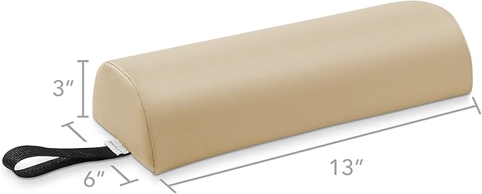 Saloniture Half Round Neck Massage Table Bolster Pillow Pad - 13 x 6 x 3 Inch - Cream