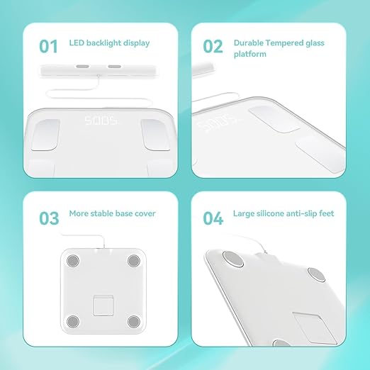 Fitdays Smart Scale for Body Weight and Fat Percentage FSA&HSA Eligible, 8-Electrode Digital Bathroom Scale with BMI, Body Fat & Muscle Mass to 28 Body Composition and Printable Body Analysis Report