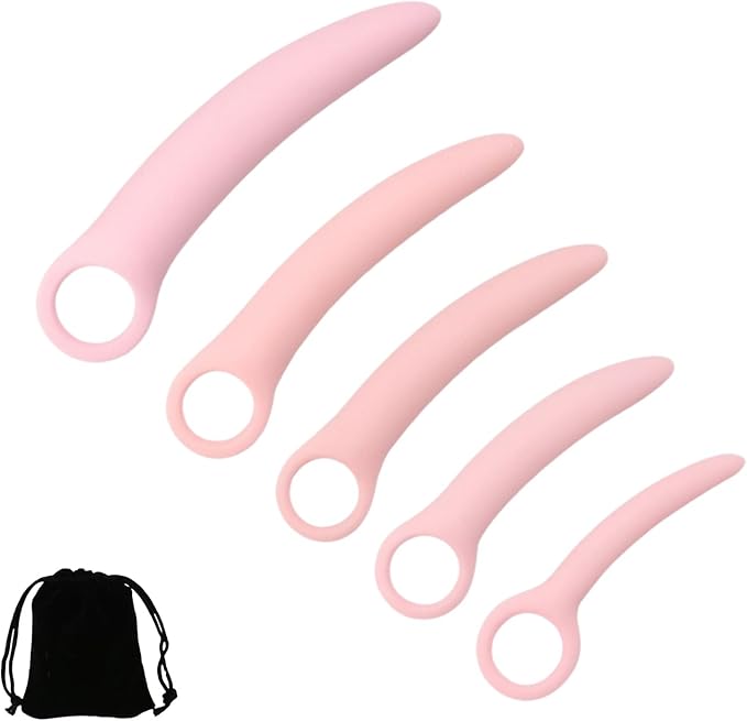 5 Pcs Pelvic Floor Muscle Dilator Trainer Set Silicone Soft Gradual Progression Toys with Storage Bag