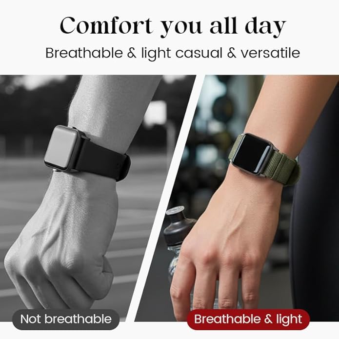 2026 New Replacement Band for Hume Band, Nylon Loop for Hume Band, Adjustable Soft Woven Nylon & Adjustable Clasp Buckle, Soft Breathable Sport Wristband for Fitness Tracker