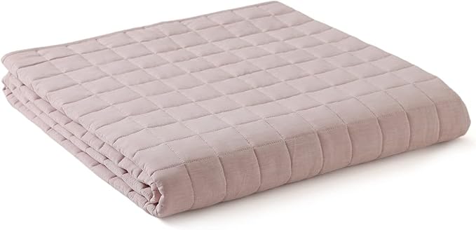 YnM Exclusive Cooling Weighted Blanket, Smallest Compartments with Glass Beads, Cooling Nylon/PE (Hushed Violet, 88"x104" 20lbs), Two Persons 90~160lbs Sharing Use on Queen/King Bed