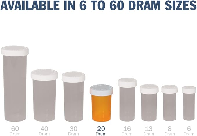 EZY DOSE 30 Dram Pill, Medicine & Vitamin Storage Vials, Child-Resistant Caps, Portable, Leak-Proof Containers, Ideal for Pills, Supplements, Capsules, Case of 125