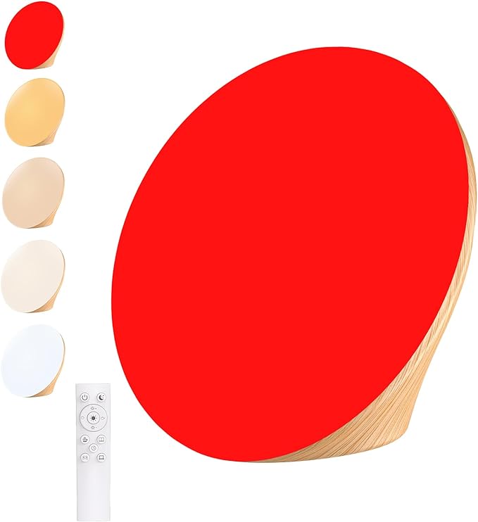 670nm Red Night Light, Red Night Sleep Lamp for Bedroom, Light Therapy Lamp with 10000 Lux Sun Light, 5 Color Temperatures, 5 Brightness Levels, 4 Timer Settings, Smart Touch & Remote Control