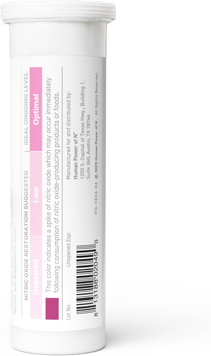 Humann - Nitric Oxide I Indicator Strips - Test salivary Nitrite Levels - 1 Tube of 25 Strips