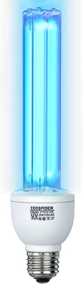 25 Watts UVC Light Bulb with Ozone, UV Light for Bedroom/Bathroom/Closet/Kitchen, 185nm Wavelength Covers up to 400sq.ft, E26 Base 110V CTUV-25