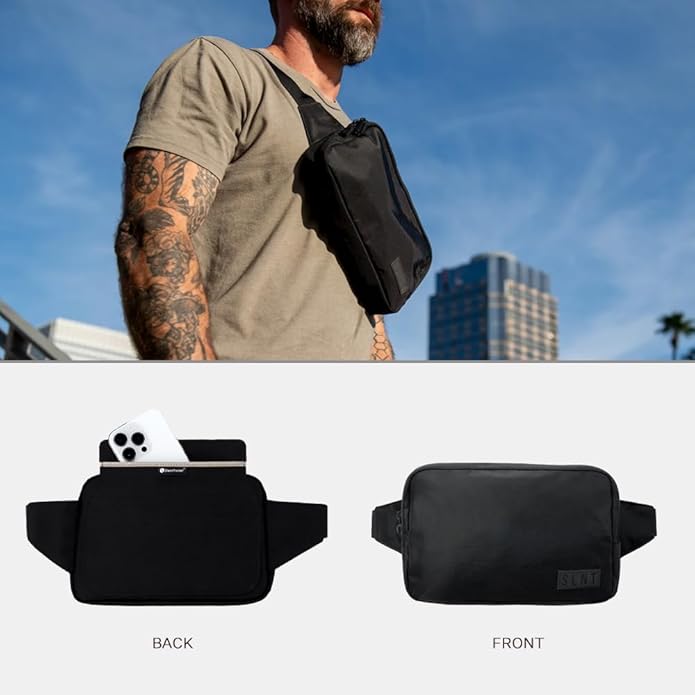 SLNT Compact Faraday Sling Bag with Signal Blocking Faraday Phone Sleeve, EMF-reducing, and RFID-blocking Pockets