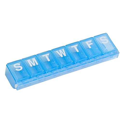EZY DOSE Weekly (7-Day) Pill Planner, Medicine Case, Vitamin Organizer Box, Large Locking Compartments to Secure Prescription Medication and Prevent Accidental Spilling, Blue
