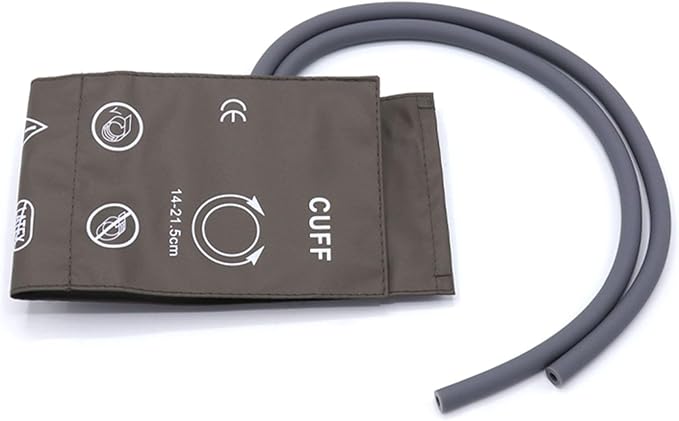 Blood Pressure Cuff with Dual Tubes for Pediatric Child 14-21.5 cm, Reusable PU Brown Replacement Blood Pressure Cuff, No BP Connector