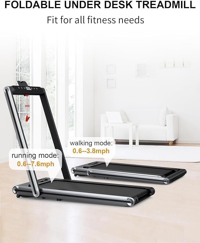 Walking Pad Treadmill - Treadmills for Home & Office - Portable Treadmill with Remote Control, LED Display, 265 LB Capacity, Space-Saving Compact Treadmill for Walking, Jogging, and Running