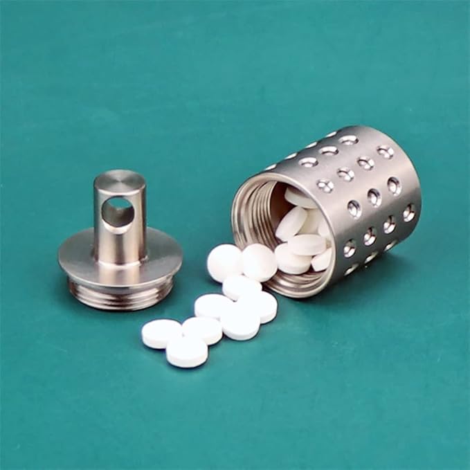 Titanium Pill Container Keychain Waterproof Pill Holder Portable EDC Pill Fob Box Case Organizer for Daily Outdoor Camping Travel (1 Compartment)