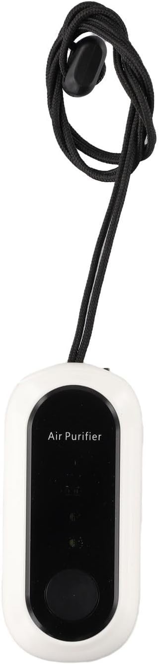 Negative Ion Air Purifier Portable Hanging Neck 7000MAh Personal Rechargeable For Home Travel(White)