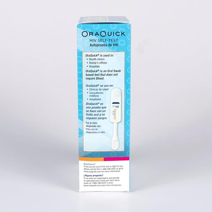 OraQuick® HIV Self-Test, Oral Fluid Rapid HIV Test for HIV-1 & HIV-2 Detection, Quick & Easy Pain Free Home Testing Kit with Results in 20 Minutes, Ages 14+, 6ct Case