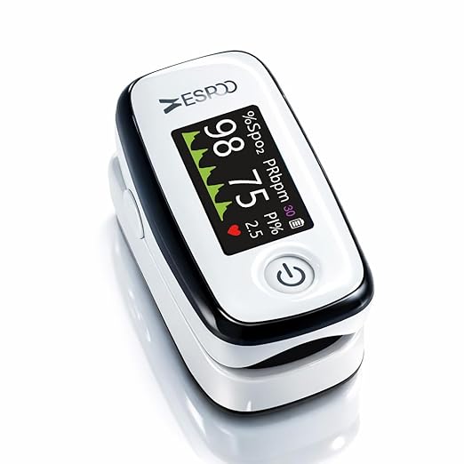 Pulse Oximeter with 20 Memories, Oxygen Monitor Fingertip 4 Colors TFT, Alarm and Brigthness Adjustable