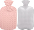 Fashy Hot Water Bottle with Blush Pink Quilted Cotton (67oz / 2L)