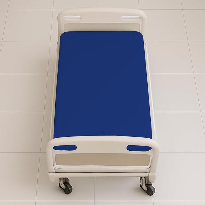 6 Pack Fitted Hospital Bed Sheets - Soft Microfiber Hospital Fitted Sheet - Hospital Bed Fitted Sheets (Royal Blue, 36" x 84" x 12")