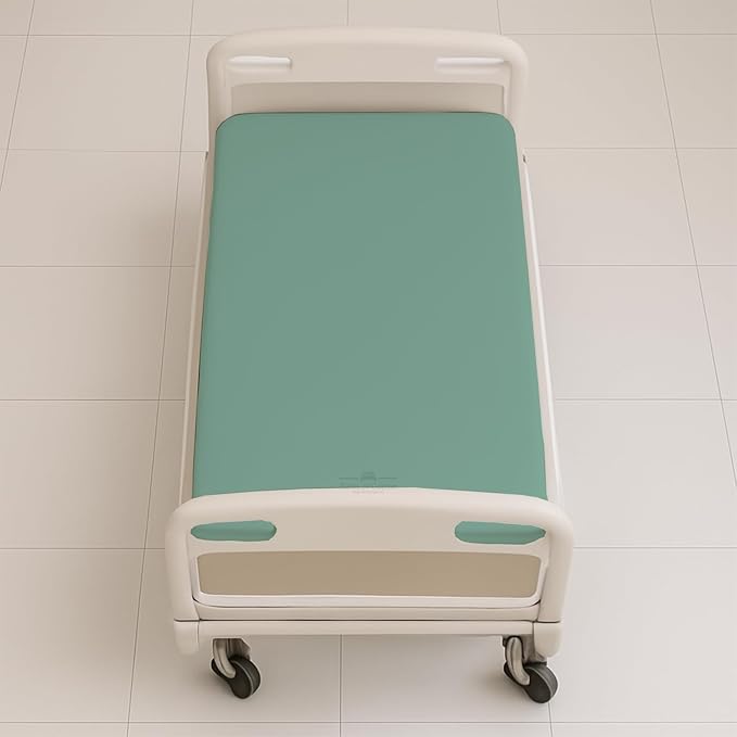 6 Pack Fitted Hospital Bed Sheets - Soft Microfiber Hospital Fitted Sheet - Hospital Bed Fitted Sheets (Aqua Green, 36" x 84" x 12")