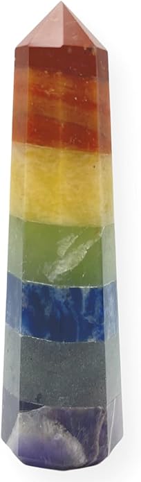 WholesaleGemShop 3 Inch Gemstones Obelisk Tower Jumbo Facet Aura Rock Crystal Natural Polished Earth Wand Spirit