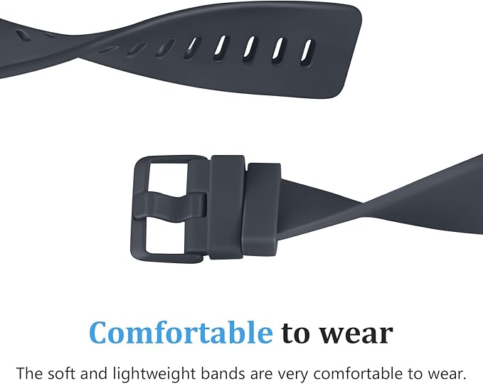 Mugust Sport Bands Compatible with Fitbit Versa 2 / Fitbit Versa /Versa Lite/Versa SE, Classic Soft Silicone Replacement Wristbands Straps for Fitbit Versa 2 Smart Watch Women Men (Large,Midnight