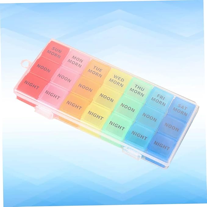 Mobestech 21 Grids Medicine Organizer Box Portable Pill Storage Case Organizer Case and