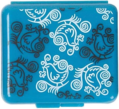 EZY DOSE Pockettes Floral Pill Containers, Daily Pill and Vitamin Container, Display Unit, Assorted Colors (Blue, Yellow, Brown, Red), Portable and Secure Storage, Travel Sized, BPA Free, Pack of 24