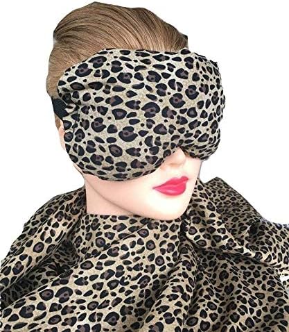 Eye Mask Lavender Eucalyptus, Sinus, Herbal Pack, Hot Cold Pack, Heat Wrap,Organic, Flax Seed, Microwave Therapy, Sleep Mask, Yoga Meditation Eye Pillow, Cheetah