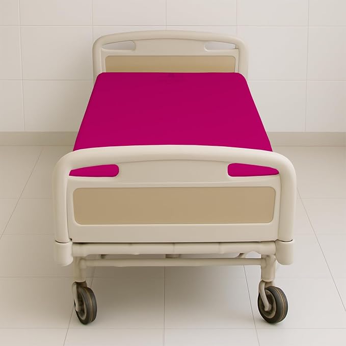 6 Pack Fitted Hospital Bed Sheets - Soft Microfiber Hospital Fitted Sheet - Hospital Bed Fitted Sheets (Hot Pink, 36" x 84" x 12")