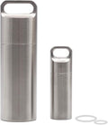 HRX Package Waterproof Stainless Steel Pill Case Keychain, Durable Small Pill Box Bottle Holder Tough for Men Purse Pocket Outdoor EDC Tool Kit