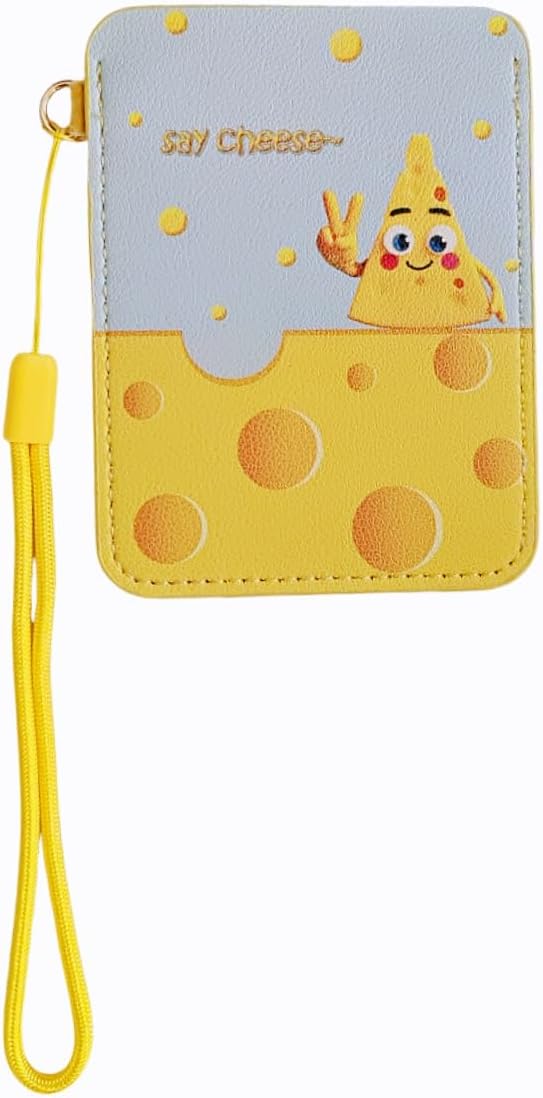 Birth Control Pill Case Holder Credit Card Sleeve Slim Wallet PU (Yellow)