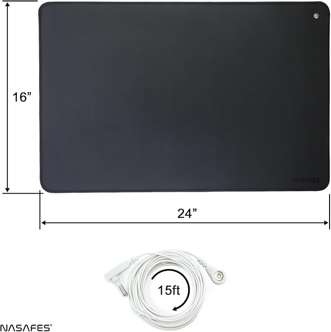 Universal Grounding Mat for Bed or Desk: Connect with The Earth for Optimal Grounding, Includes 15ft Grounding Cord