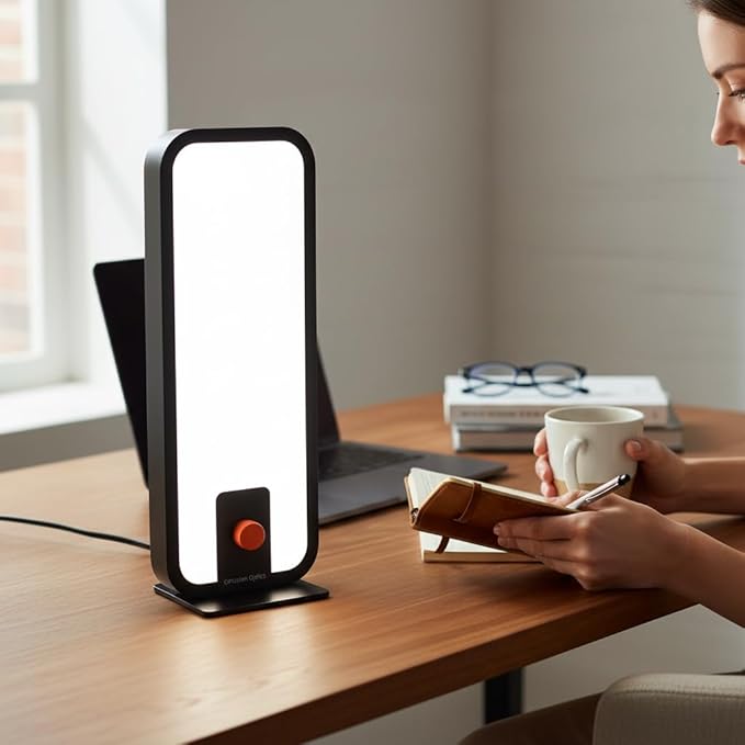 Circadian Optics Langham Clinical Grade Light Therapy Desk Lamp | 10,000 Lux at 12" | As Seen On Shark Tank | 10X Power & Brightness | Large 6" X 17" Light Panel | Improves Mood, Focus, & Sleep