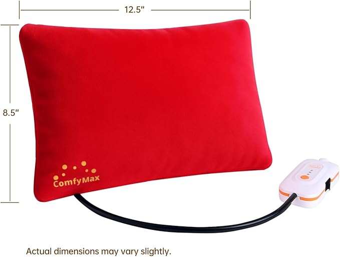 Electric heated pillow, EHPDM02, soft and comfortable, heats fast and even, perfect for cramps, muscle pain, relieving discomfort. Overheat protection, graphene fabric,12.5"x8.5" compact size