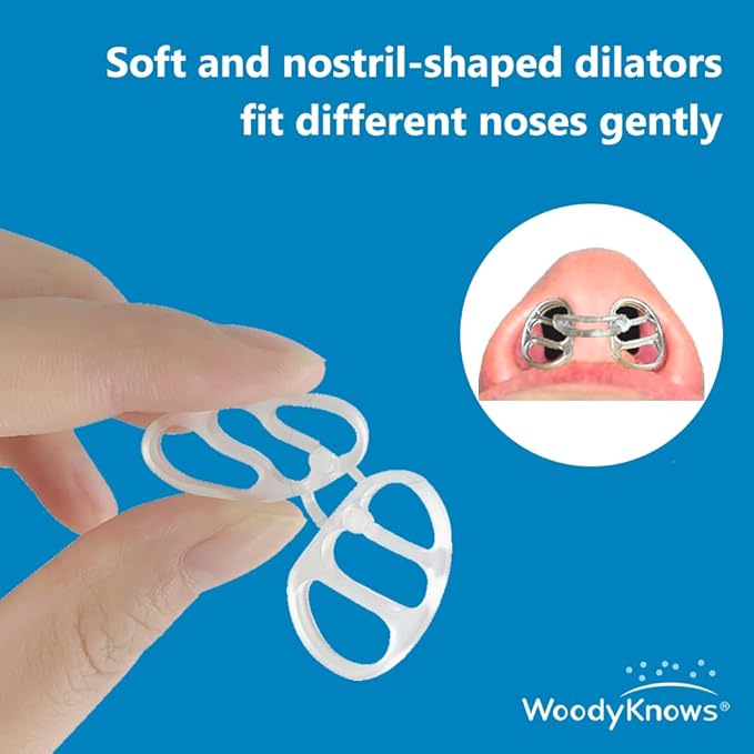 WoodyKnows Super-Support Nasal Dilator, Improves Sleep and Sports Airflow, Nasal Congestion and Nose-Related snoring aid, Uniquely Soft Nose Vents (M 8Pack)