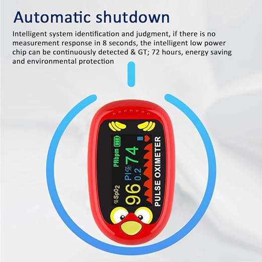 Children Pulse Oximeter for Kids, Pediatric Fingertip Oximeter with Accurate SpO₂ PR Monitoring, Cute Kids Fingertip Pulse Oximeter for Daily Wellness Tracking