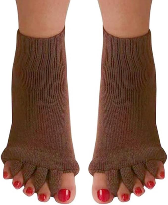 Women Toe Separator Socks Toeless Foot Alignment Socks for Yoga GYM Massage Pain Relief Improves Circulation Stretchy