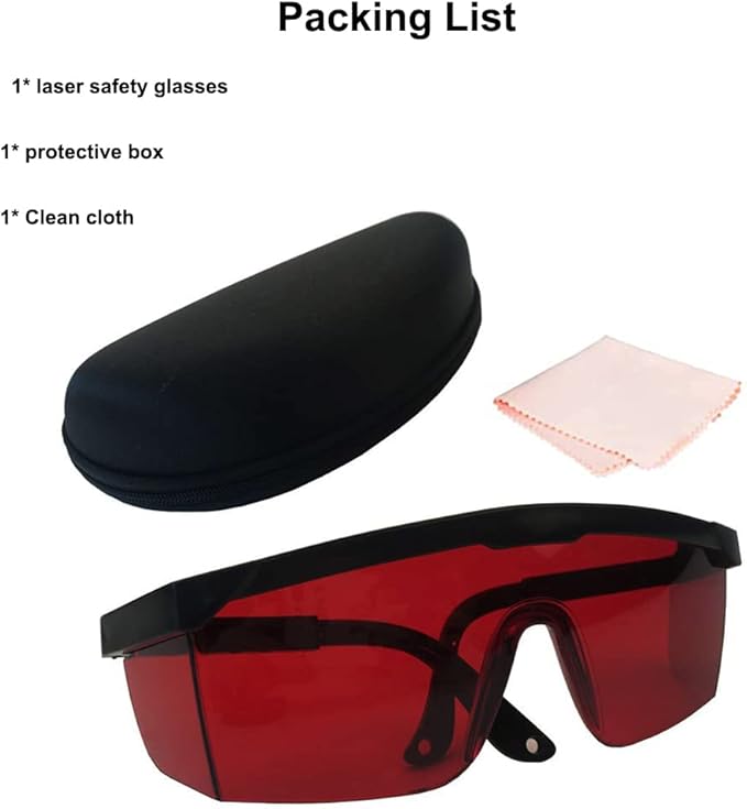 190nm to 560nm Laser Safety Glasses, OD4+ Laser Glasses Eye Protection, Adjustable Temples Laser Hair Removal Goggles for Treatment Cosmetology Operator for Blue Light Sanitize,Dental Operation