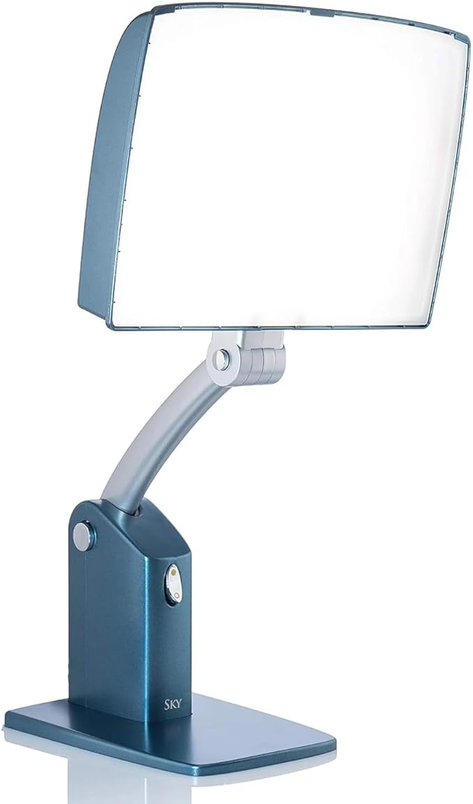 Carex Day-Light Sky Bright Sunlight Therapy Lamp, 10000 LUX Therapy Lamp at 12 Inches, LED Bright White Light with Adjustable Height and Brightness Levels for Mood